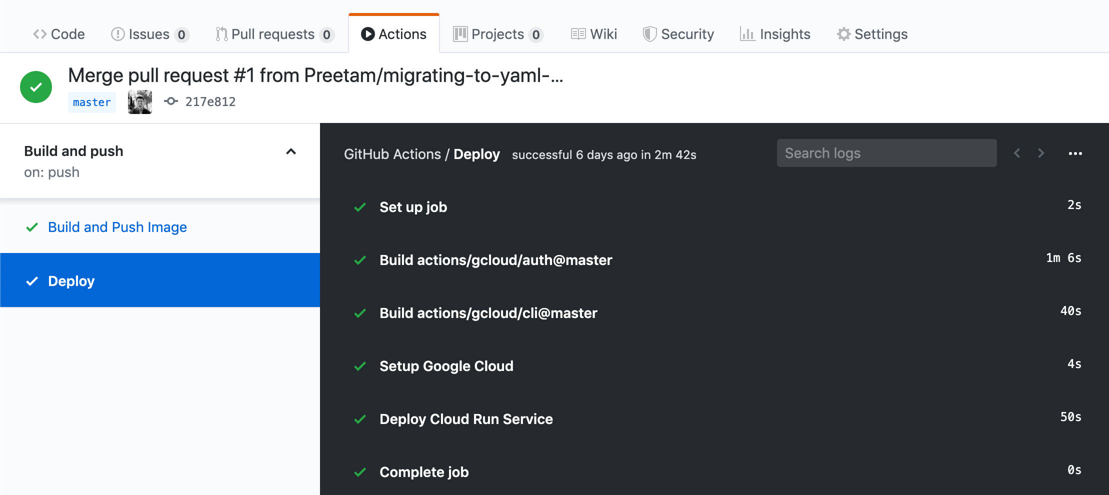 github actions contexts